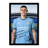 Personalised Manchester City FC Foden Autograph Photo Framed