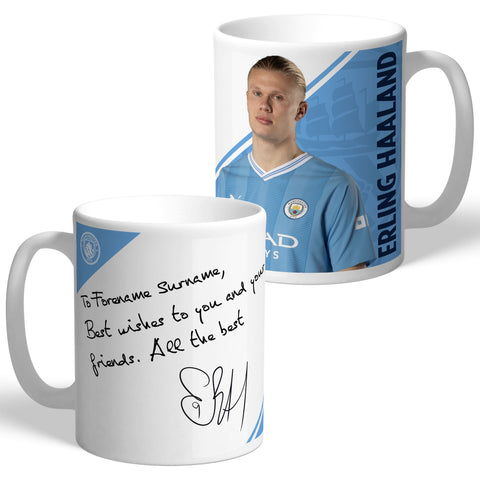 Personalised Manchester City FC Haaland Autograph Mug