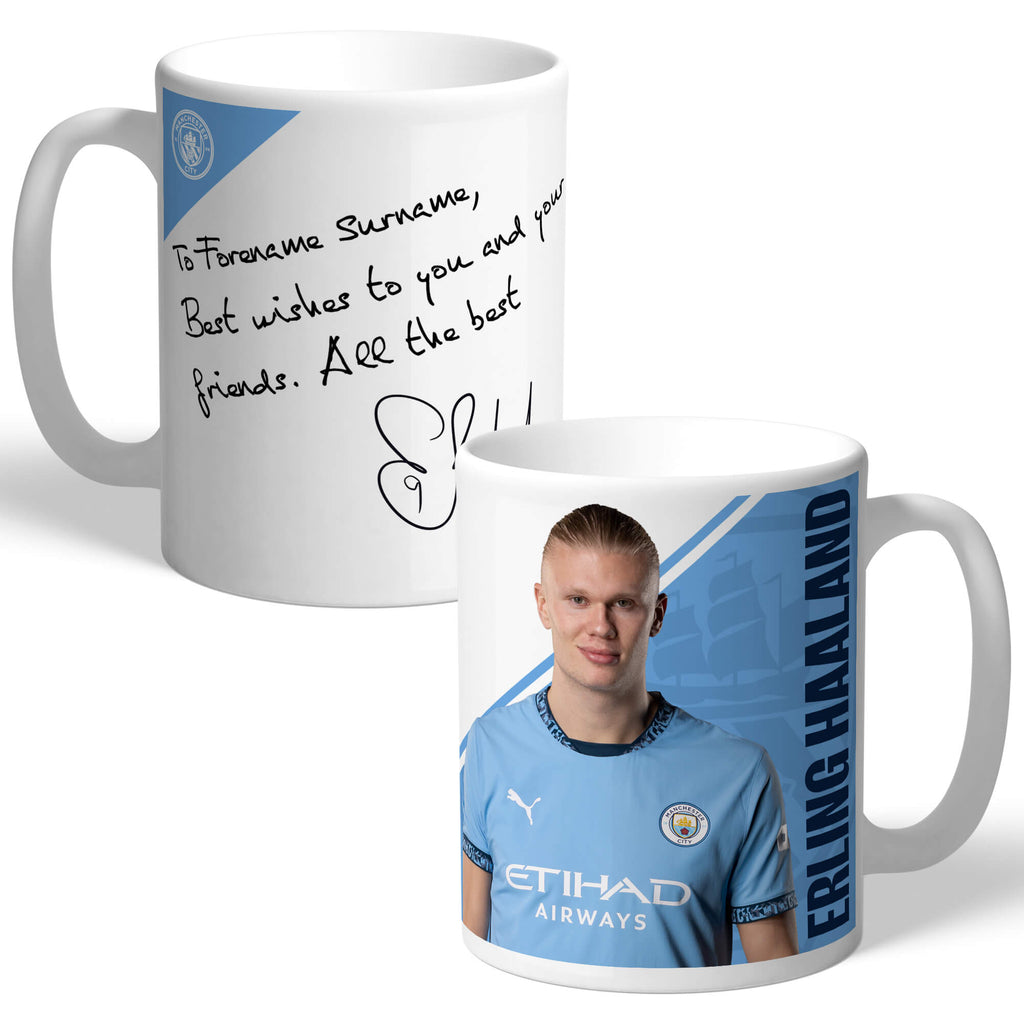 Personalised Manchester City FC Haaland Autograph Mug