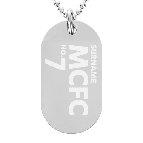 Personalised Manchester City FC Number Dog Tag Pendant
