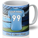 Personalised Manchester City Mug - Shirt And Message Cup