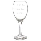 Personalised Measures Wine Glass