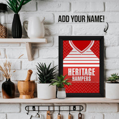 Personalised Middlesbrough 1990 Home Shirt - A4 Metal Sign Plaque - Frame Options Available