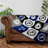 Personalised Millwall Fleece Blanket - Chequered
