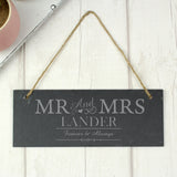 Personalised Mr And Mrs Slate Sign