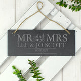 Personalised Mr And Mrs Slate Sign