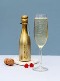 Personalised Name Only Flute & Mini Gold Bottega Prosecco Set