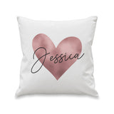 Personalised Name Only Rose Gold Heart Cushion