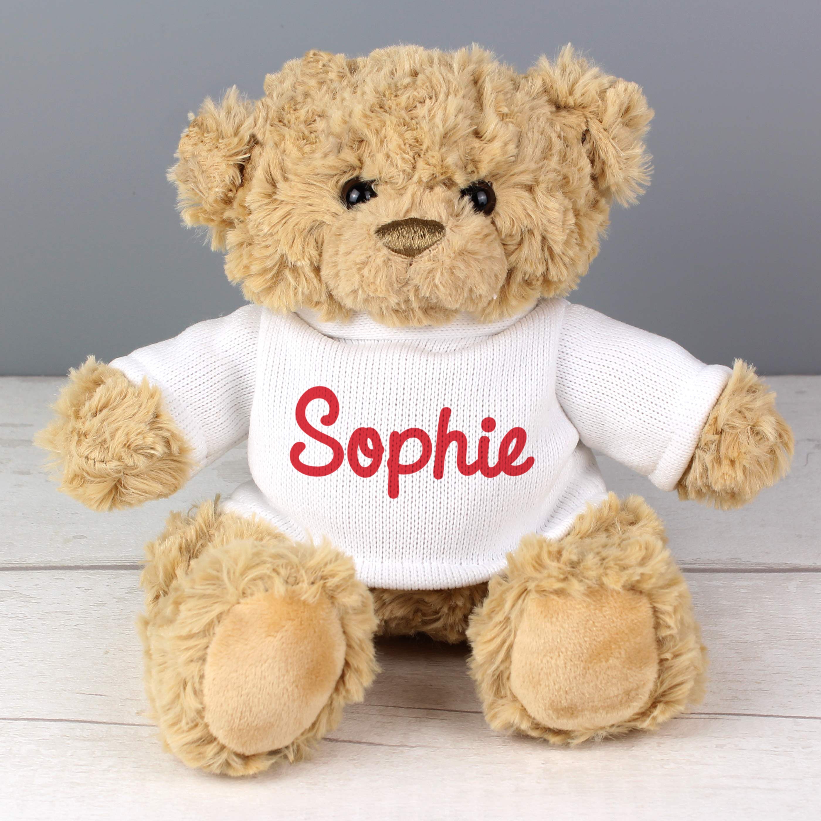 Personalised Name Only Teddy Bear Red