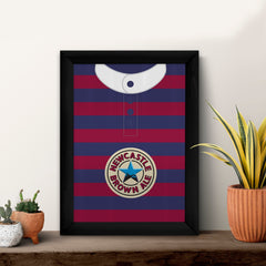 Personalised Newcastle 1996 Away Shirt - A4 Metal Sign Plaque - Frame Options Available