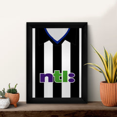 Personalised Newcastle - 2001 Home Shirt - A4 Metal Sign Plaque - Frame Options Available
