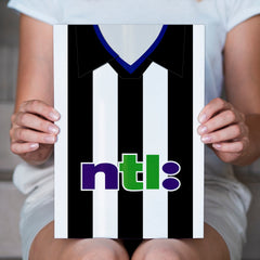 Personalised Newcastle - 2001 Home Shirt - A4 Metal Sign Plaque - Frame Options Available