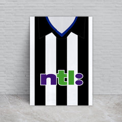 Personalised Newcastle - 2001 Home Shirt - A4 Metal Sign Plaque - Frame Options Available