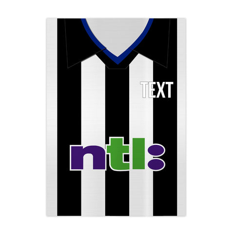 Personalised Newcastle - 2001 Home Shirt - A4 Metal Sign Plaque - Frame Options Available