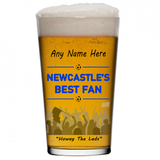 Personalised Newcastle Beer Glass - Football Best Fan Pint Glass
