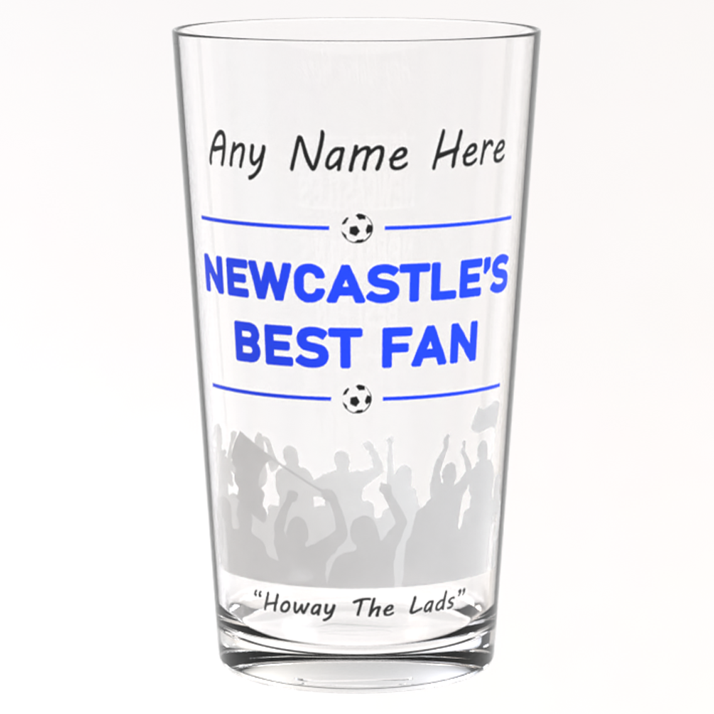 Personalised Newcastle Beer Glass - Football Best Fan Pint Glass