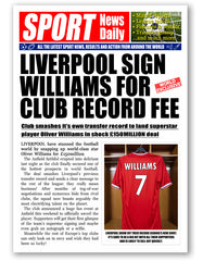Personalised Newspaper Style Liverpool Poster Print For Football Fan