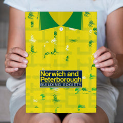 Personalised Norwich - 1994 Home Shirt - A4 Metal Sign Plaque - Frame Options Available