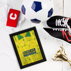 Personalised Norwich - 1994 Home Shirt - A4 Metal Sign Plaque - Frame Options Available