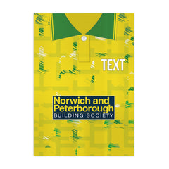 Personalised Norwich - 1994 Home Shirt - A4 Metal Sign Plaque - Frame Options Available