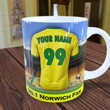 Personalised Norwich Mug - Shirt And Message Cup