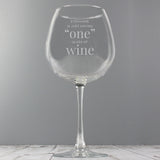 Personalised 'One Glass' Bottle of Wine Glass