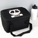 Personalised Panda Black Lunch Bag