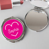 Personalised Pink Name Compact Mirror
