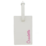 Personalised Pink Name Cream Luggage Tag