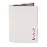 Personalised Pink Name Cream Passport Holder