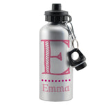 Personalised Pink Name Silver Drinks Bottle