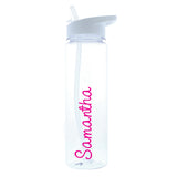 Personalised Pink Name Water Bottle