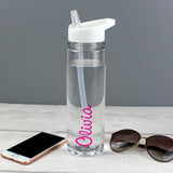 Personalised Pink Name Water Bottle