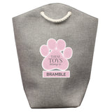 Personalised Pink Paw Print Storage Bag