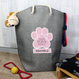 Personalised Pink Paw Print Storage Bag