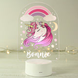 Personalised Pink Unicorn LED Colour Changing Night Light