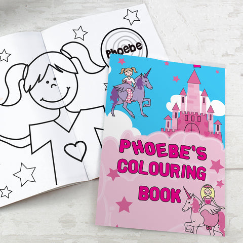 Personalised Princess & Unicorn Colouring Book