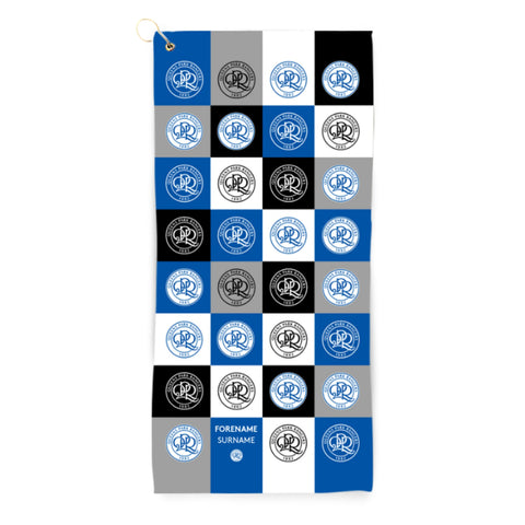 Personalised Queens Park Rangers FC Golf Towel - Chequered
