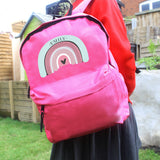 Personalised Rainbow Pink Backpack