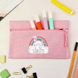 Personalised Rainbow Pink Pencil Case