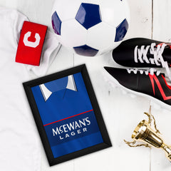 Personalised Rangers - 1998 Home Shirt - A4 Metal Sign Plaque - Frame Options Available
