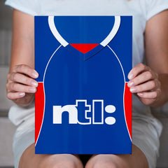 Personalised Rangers - 2001 Home Shirt - A4 Metal Sign Plaque - Frame Options Available