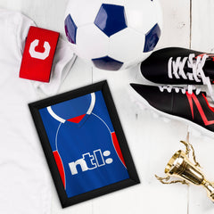 Personalised Rangers - 2001 Home Shirt - A4 Metal Sign Plaque - Frame Options Available