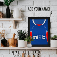 Personalised Rangers - 2001 Home Shirt - A4 Metal Sign Plaque - Frame Options Available