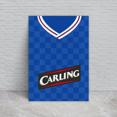 Personalised Rangers - 2009 Home Shirt - A4 Metal Sign Plaque - Frame Options Available