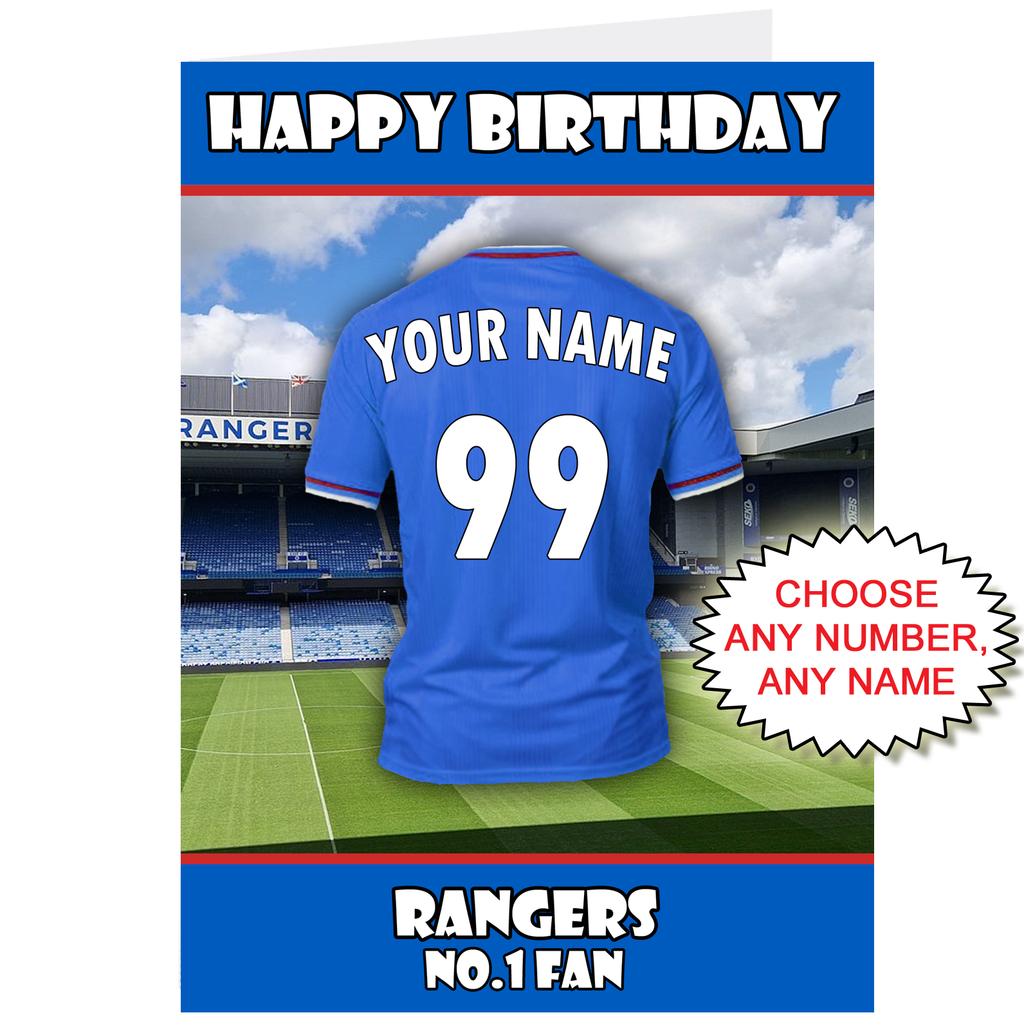 Personalised Rangers Birthday Card