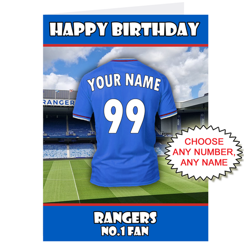 Personalised Rangers Birthday Card