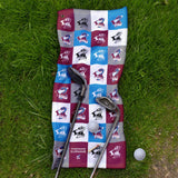 Personalised Scunthorpe United Golf Towel - Chequered