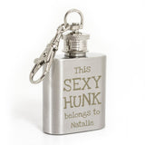 Personalised Sexy Hunk 1oz Hip Flask Keyring