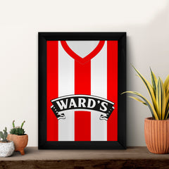 Personalised Sheffield - 1996 Home Shirt - A4 Metal Sign Plaque - Frame Options Available